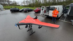 Die Drohne kurz vor ihrem Testflug 